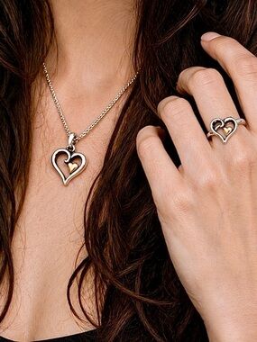 James Avery Joy of My Heart Ring Charm Set Sterling Silver 14K Gold